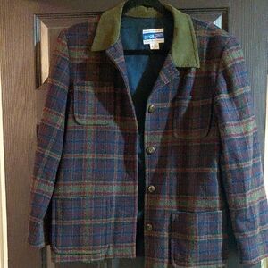 Pendleton Women's Plaid Wool Jacket - Blue and Green